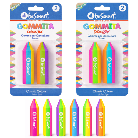 Gommita coloursix neon blister 2 pezzi Be Smart