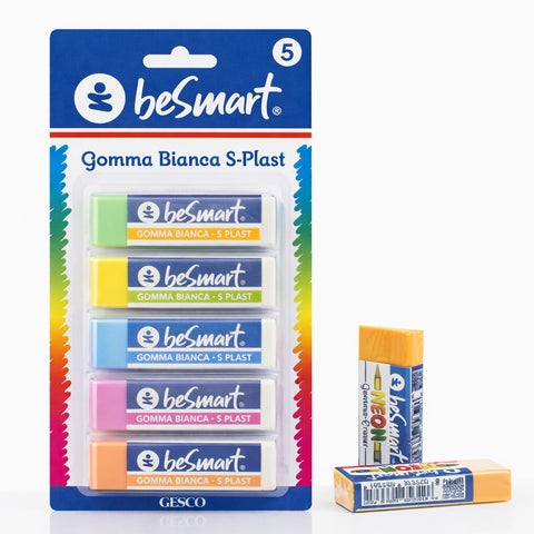 Gomma neon s-plast in blister da 5 pezzi Be Smart
