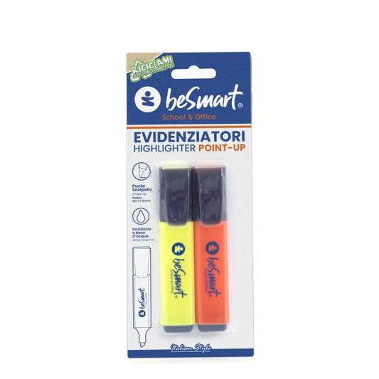 Evidenziatore infinity colori brillanti in blister da 2 pezzi Be Smart