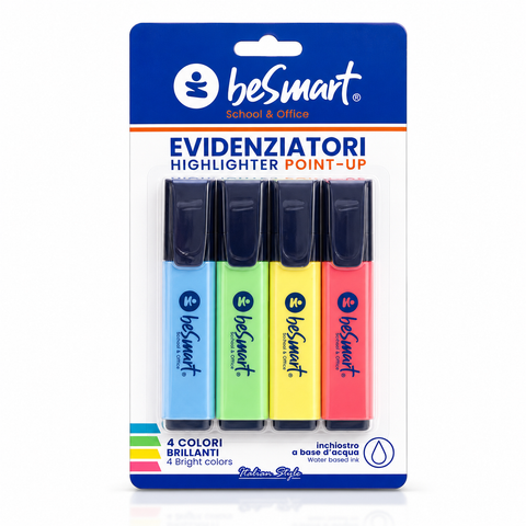 Infinity highlighter bright colours in blister of 4 pieces Be Smart