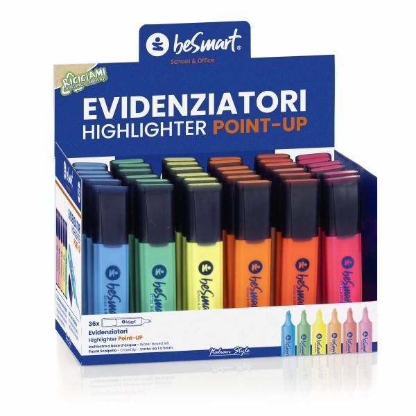 Box 36 evidenziatori infinity 6 colori brillanti Be Smart