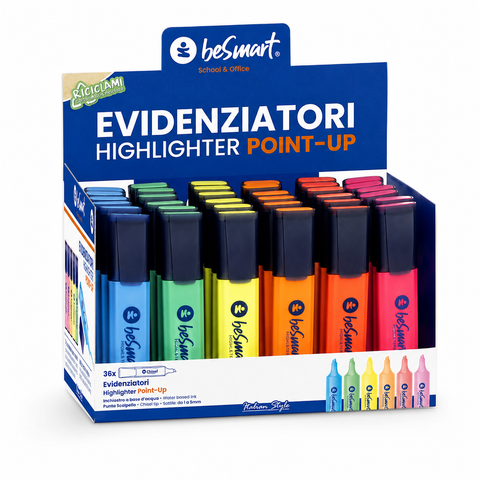 Box 36 highlighters infinity 6 brilliant colors Be Smart