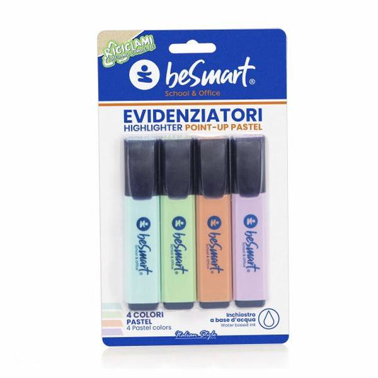 Evidenziatore infinity pastel in blister da 4 pezzi Be Smart