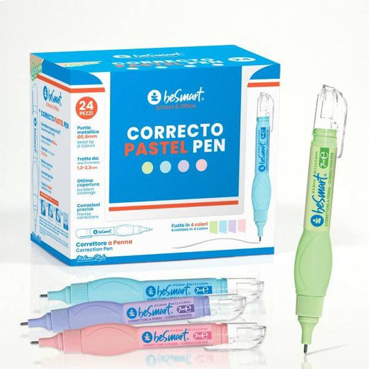 Correttore a penna pastel 8 ml in display box da 24 pezzi Be Smart