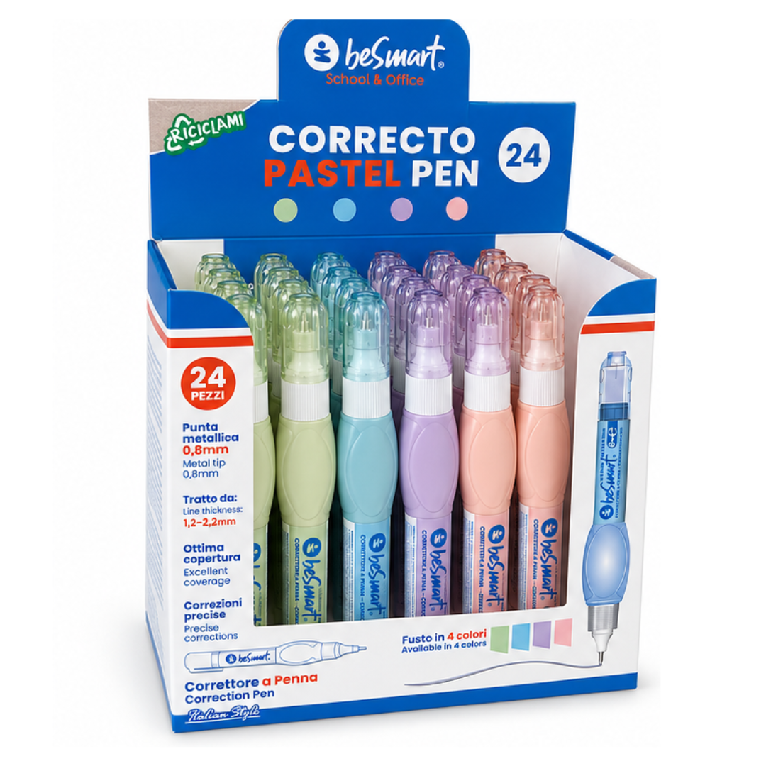 Pastel pen corrector 8 ml in 24-piece display box Be Smart