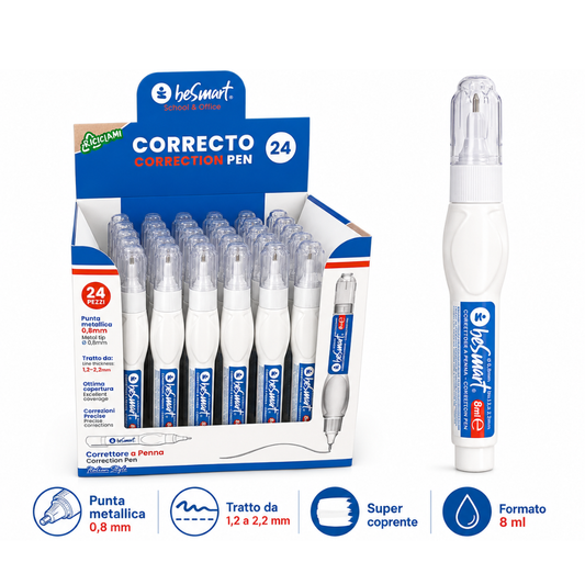Pen corrector 8 ml in 24-piece display box Be Smart
