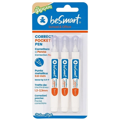 Correttore a penna 6 ml in blister da 3 Be Smart