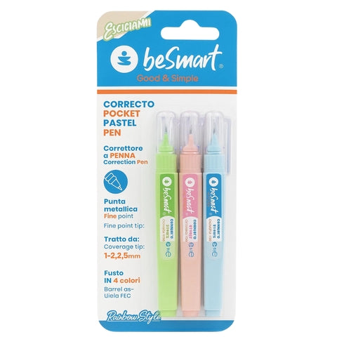 Correttore a penna 6 ml pastel in blister da 3 Be Smart