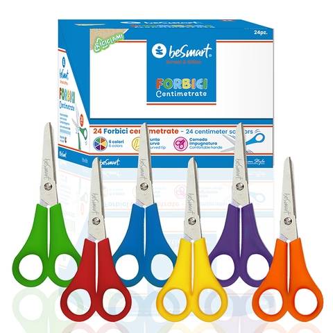 Forbici centrimetrate 6 colori assortiti in display box da 24 pezzi Be Smart