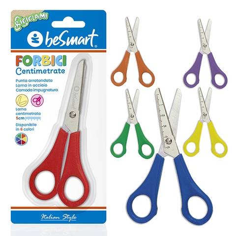 Forbici centrimetrate 6 colori assortiti in blister Be Smart