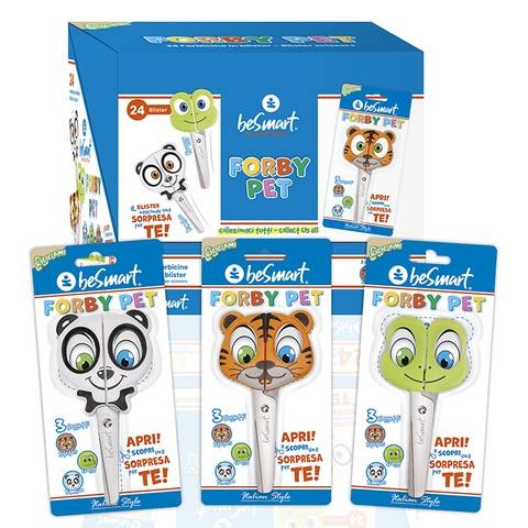 Forbici Forby Pet in acciaio 3 colori assortiti in blister Be Smart