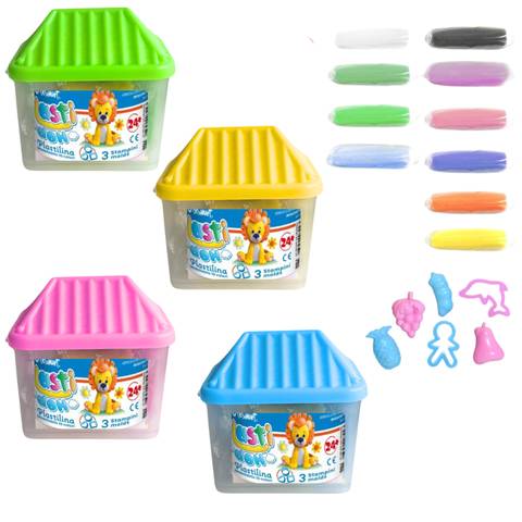 Plasti-Doh casetta plastilina 8 cm 10 pezzi+3 forme 60 gr Be Smart