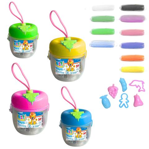 Plasti-Doh mini mela plastilina 8 cm 10 pezzi+3 forme 60 gr Be Smart