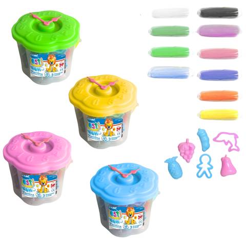 Plasti-Doh orologio plastilina 8 cm 10 pezzi+3 forme 60 gr Be Smart