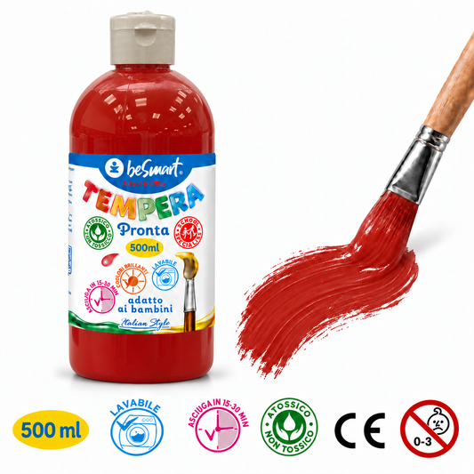 Tempera pronta 500 ml rosso Be Smart