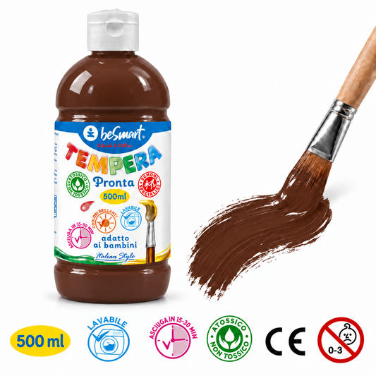 Tempera pronta 500 ml marrone Be Smart 022