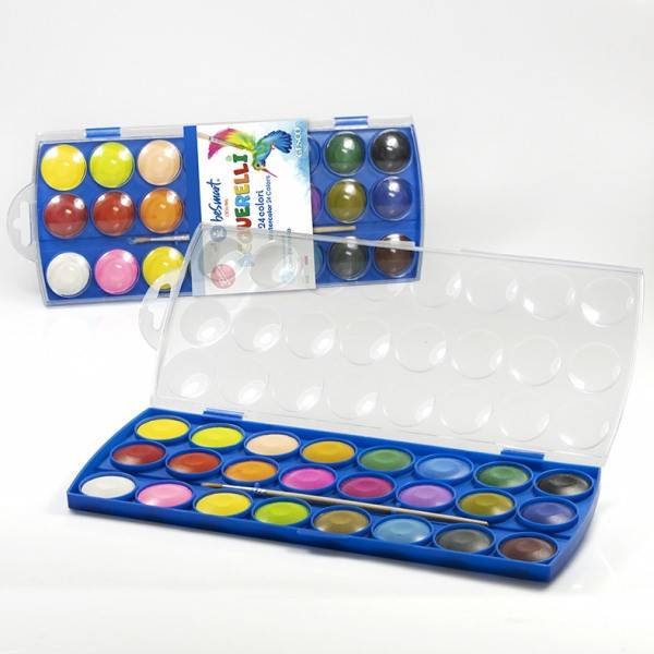 Box 24 acquerelli diam.30 con pennello Be Smart