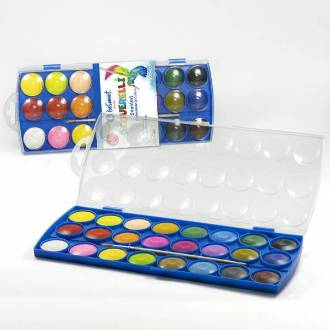 BOX 24 ACQUERELLI DIAM.30 Con PENNELLO BE SMART - BeSmart School & Office