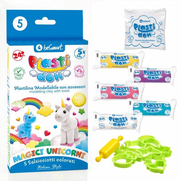 Plasti-Doh unicorno 50grx5 Be Smart