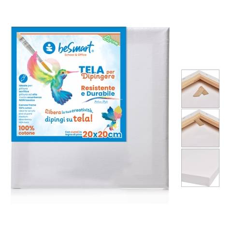 Tela 20x20 per dipingere 100% cotone Be Smart
