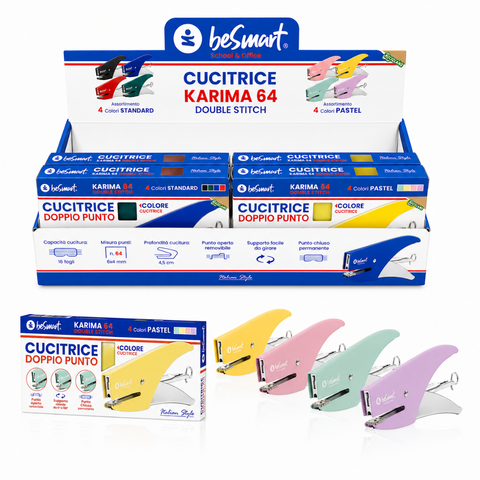 Cucitrice karima double stitch - 4 colori pastel in box Be Smart