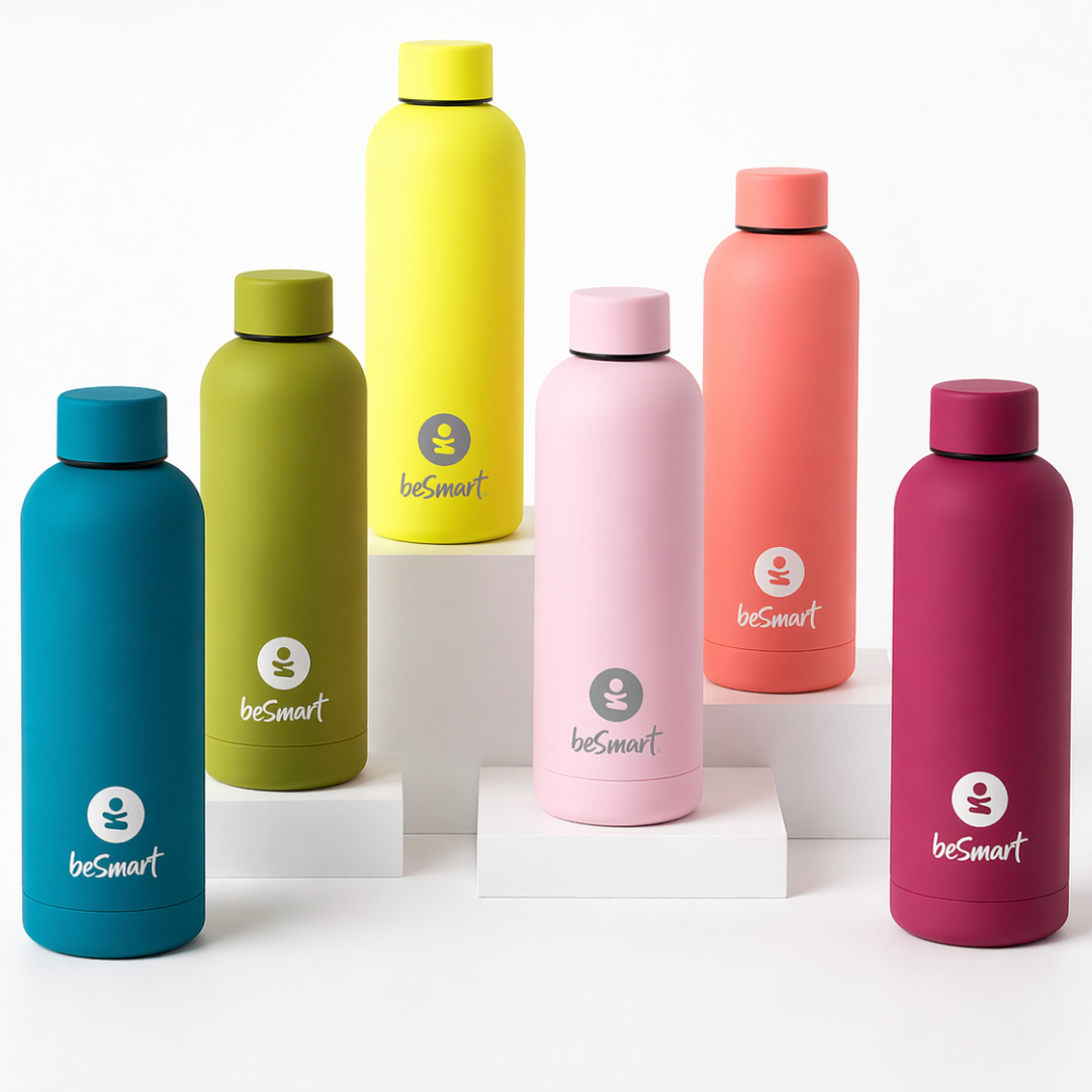 Bottiglia termica 500 ml soft touch color vivaci display da 12 pezzi Be Smart
