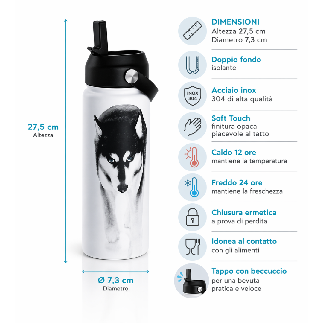 Bottiglia termica con beccuccio 500 ml fantasy 6 assortiti in display da 12 pezzi Be Smart