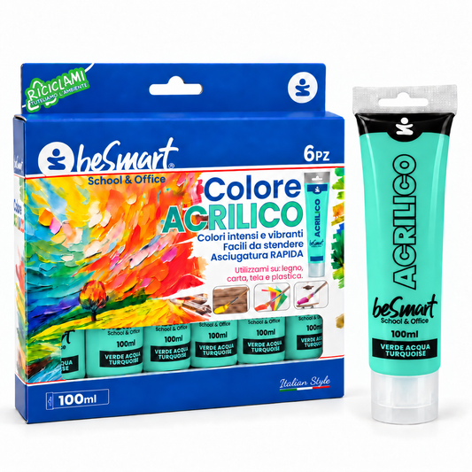 Tempera acrilica verde acqua 100 ml Be Smart