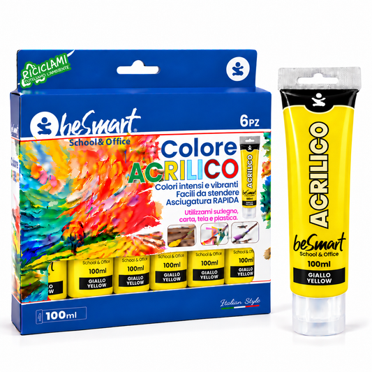 Tempera acrilica giallo 100 ml Be Smart