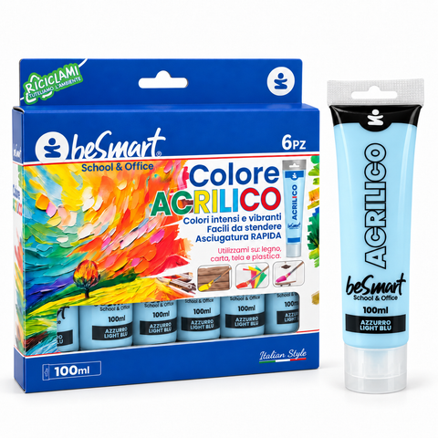 Tempera acrilica azzurro cielo 100 ml Be Smart