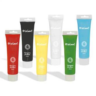 TEMPERA ACRILICA 6 COLORI ASSORTITI TUBO 100ml BE SMART - BeSmart School & Office