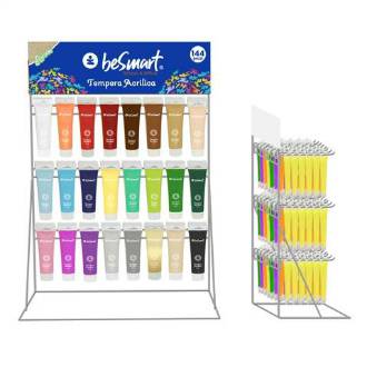 ESPOSITORE 144 TUBI 100ML TEMPERA ACRILICA ASSORTITA BE SMART - BeSmart School & Office