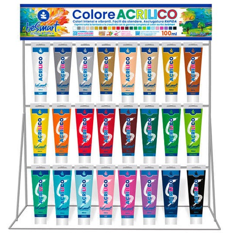 Display unit 144 tubes 100 ml assorted acrylic tempera Be Smart