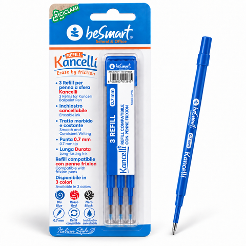 Blister 3 refill blu kancelli' Be Smart