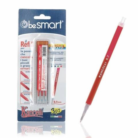 Refill rosso kancelli' in blister da 3 pezzi Be Smart