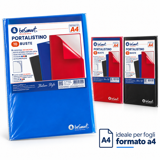 Portalistino 10 fogli colori assortiti Be Smart