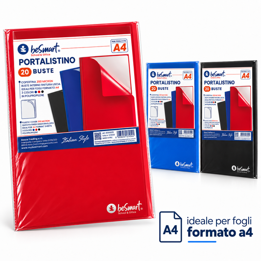 Portalistino 20 fogli colori assortiti Be Smart