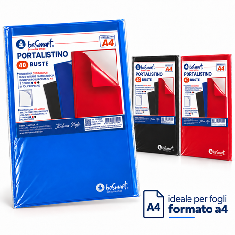 40-sheet display book, assorted colours, Be Smart