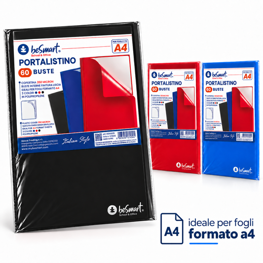 Portalistino 60 fogli colori assortiti Be Smart