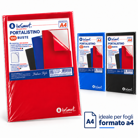 100-Sheet Assorted Color Portfolio Be Smart
