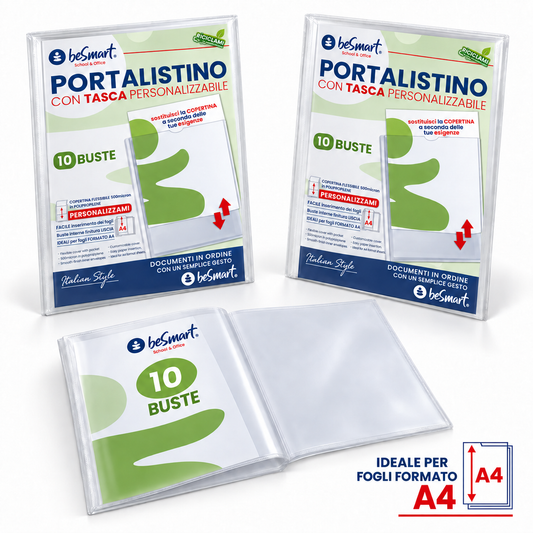 Portalistino 10 fogli personalizzabile Be Smart
