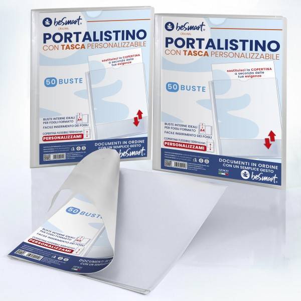 Portalistino 50 fogli personalizzabile Be Smart