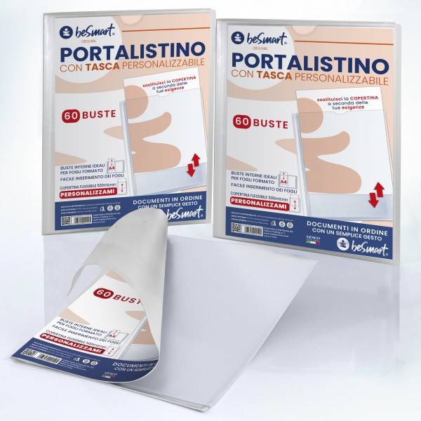 Portalistino 60 fogli personalizzabile Be Smart