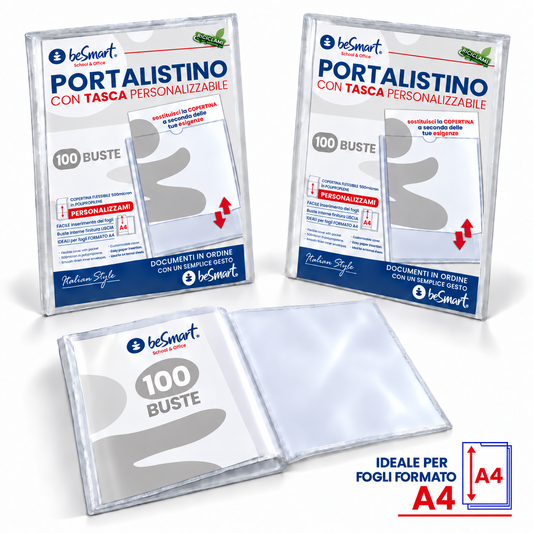 Portalistino 100 fogli personalizzabile Be Smart