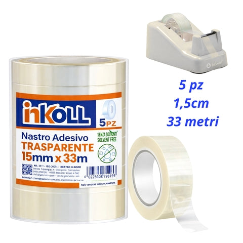 15x33 torre 5 pezzi nastro adesivi trasparente Inkoll