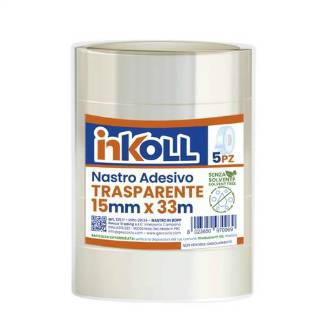 15X33 TORRE 5PZ NASTRO ADESIVI TRASPARENTE INKOLL - BeSmart School & Office