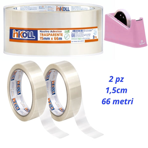 15x66 set 2 pezzi nastro adesivo trasparente Inkoll