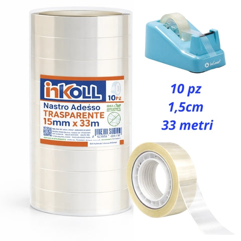 15x33 torre 10 pezzi nastro adesivo trasparente Inkoll