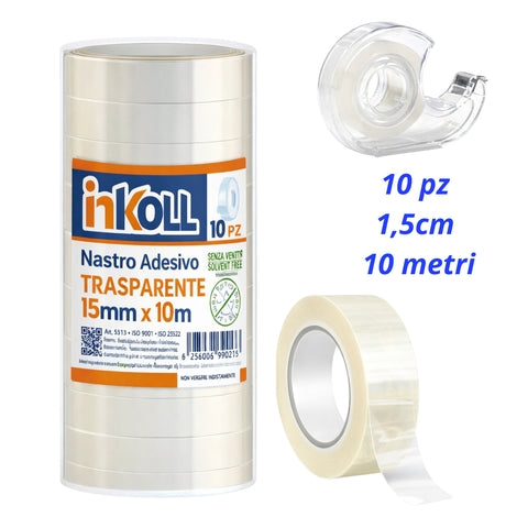 15x10 torre 10 pezzi nastro adesivo trasparente Inkoll