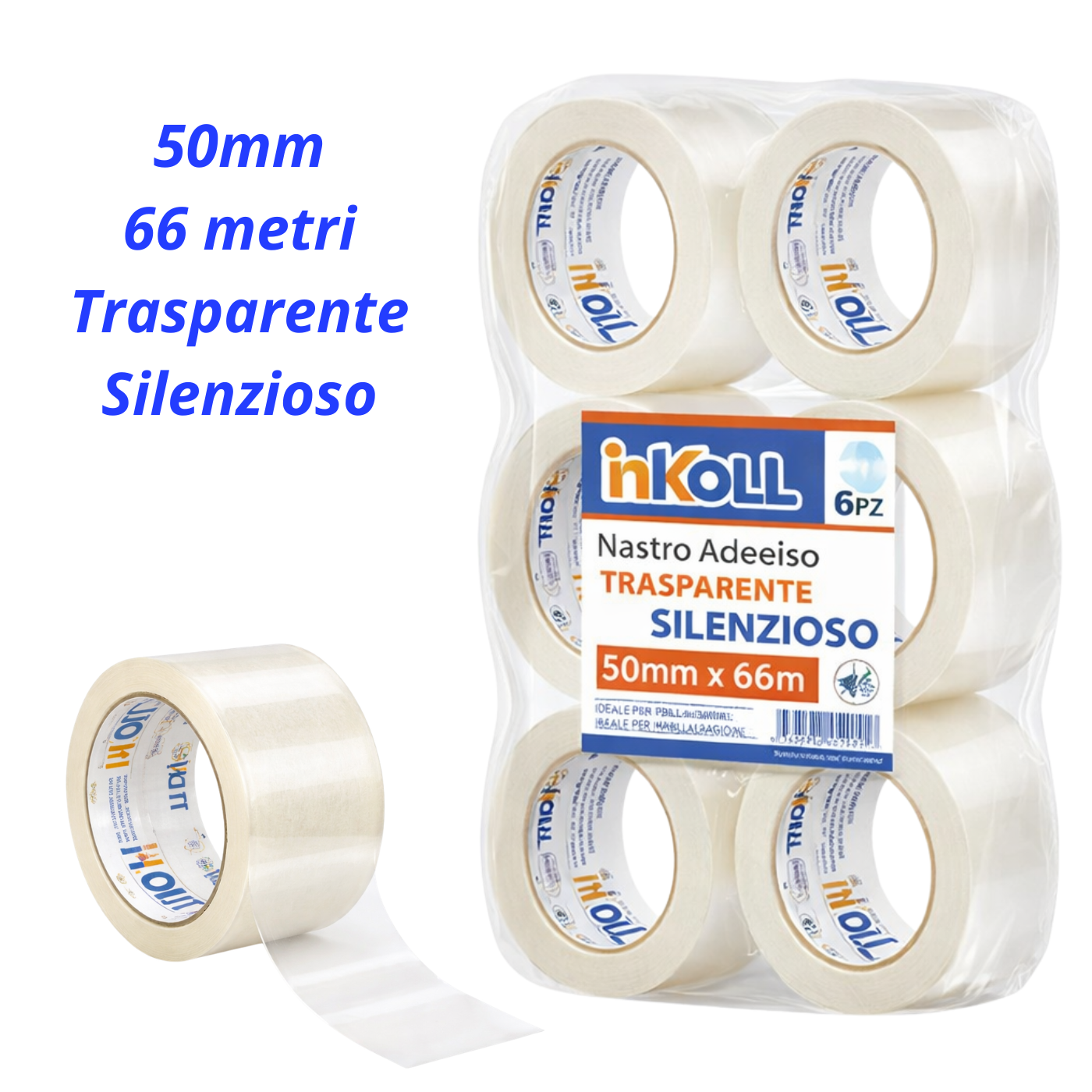 50x66 nastro adesivo trasparente imballo 48 mic Inkoll